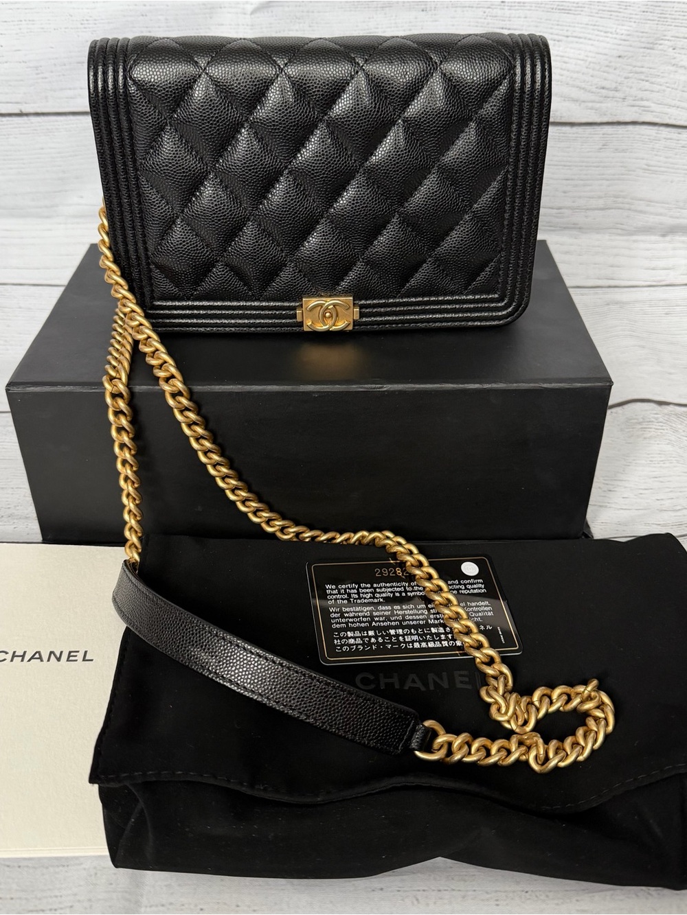 CHANEL Boy wallet on chain